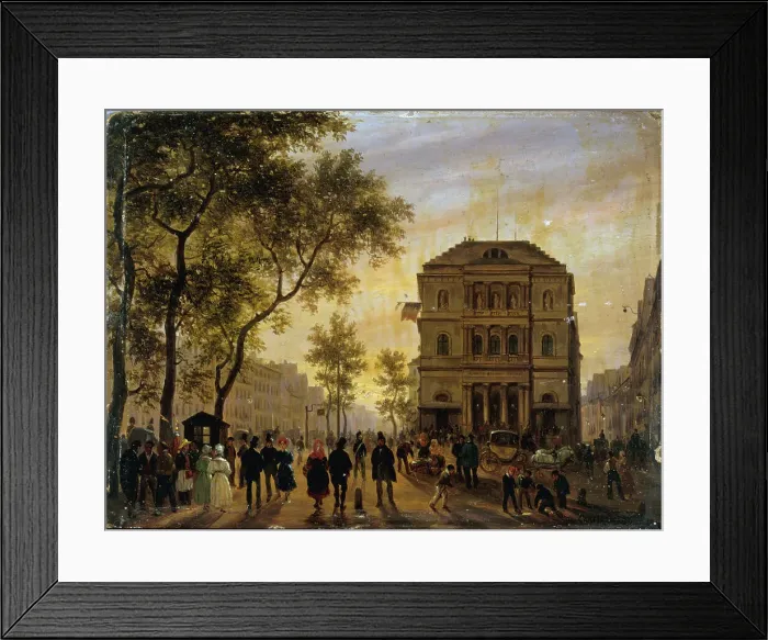 Framed Print : Theatre de l'Ambigu-Comique and Boulevard Saint-Martin, 1830. Creator: Giuseppe Canella Framed Print : Theatre de l'Ambigu-Comique and Boulevard Saint-Martin, 1830. Creator: Giuseppe Canella