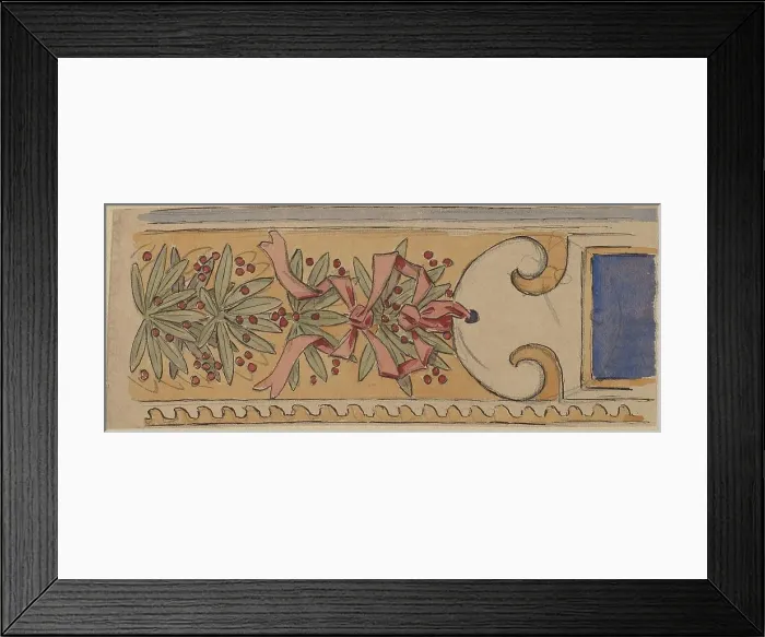 Framed Print : Study for a Border Design, 1890 / 1897. Creator: Charles Sprague Pearce Framed Print : Study for a Border Design, 1890 / 1897. Creator: Charles Sprague Pearce
