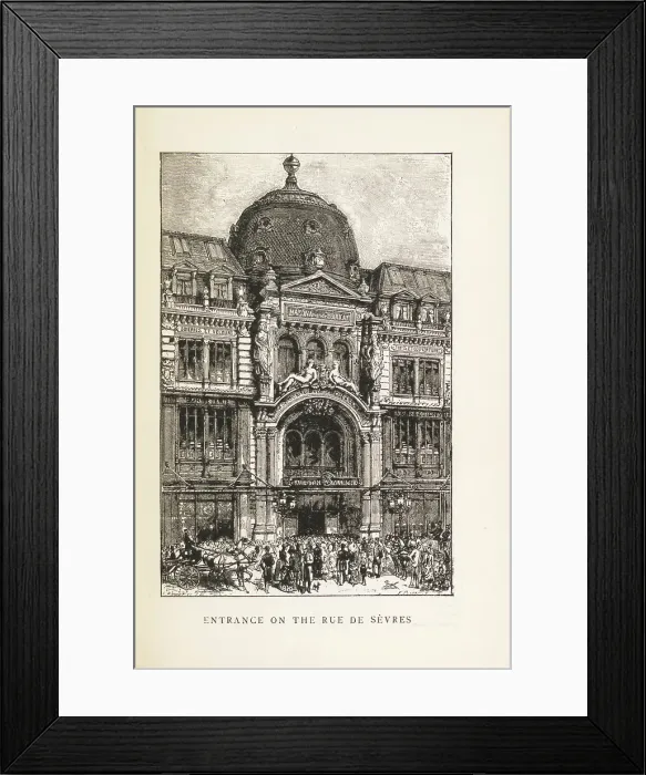 Framed Print : Le Bon Marché: Entrance on the Rue de Sèvres, 1892. Creator: Anonymous Framed Print : Le Bon Marché: Entrance on the Rue de Sèvres, 1892. Creator: Anonymous