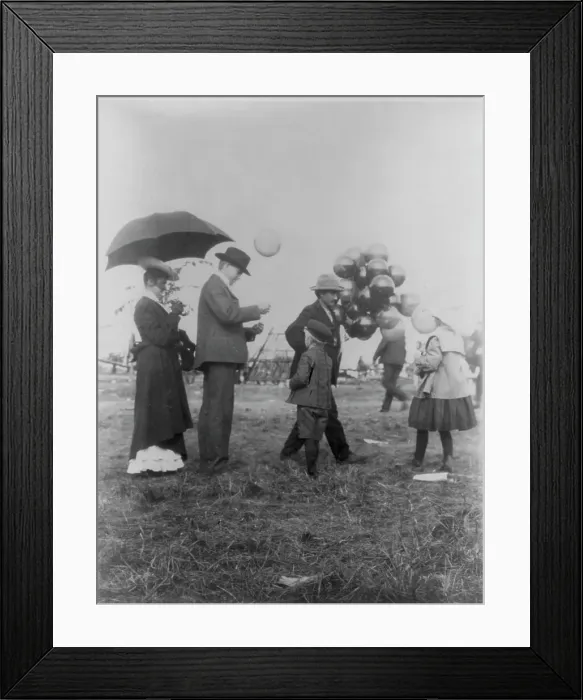 Framed Print : Minnesota State Fair: balloon vendor, 1900?. Creator: Unknown Framed Print : Minnesota State Fair: balloon vendor, 1900?. Creator: Unknown