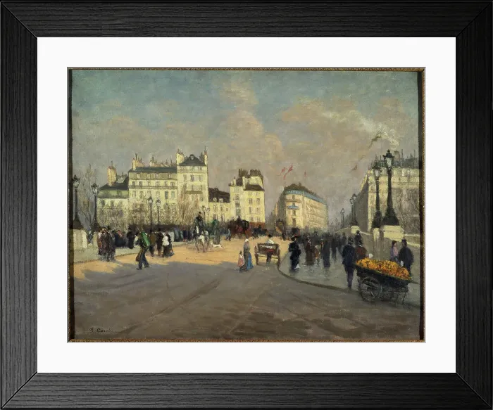 Framed Print : View of the Pont-Neuf, c1900. Creator: Georges-Emile Carette Framed Print : View of the Pont-Neuf, c1900. Creator: Georges-Emile Carette