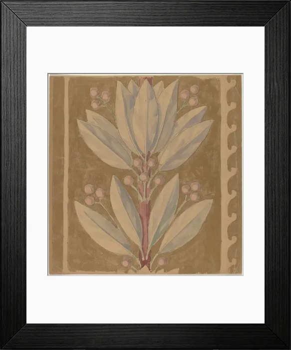 Framed Print : Study for a Border Design [recto], 1890 / 1897. Creator: Charles Sprague Pearce