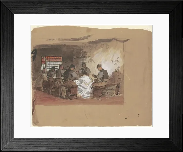 Framed Print : Sail Makers [recto], c. 1870-1900. Creator: Enoch Wood Perry