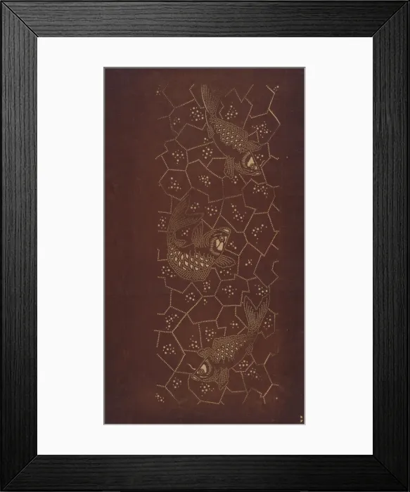 Framed Print : Katagami stencil with fish, between 1900 and 1952. Creator: Unknown Framed Print : Katagami stencil with fish, between 1900 and 1952. Creator: Unknown