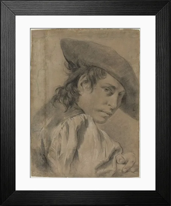 Framed Print : A Young Man in a Broad Hat, c. 1745. Creator: Giovanni Battista Piazzetta Framed Print : A Young Man in a Broad Hat, c. 1745. Creator: Giovanni Battista Piazzetta