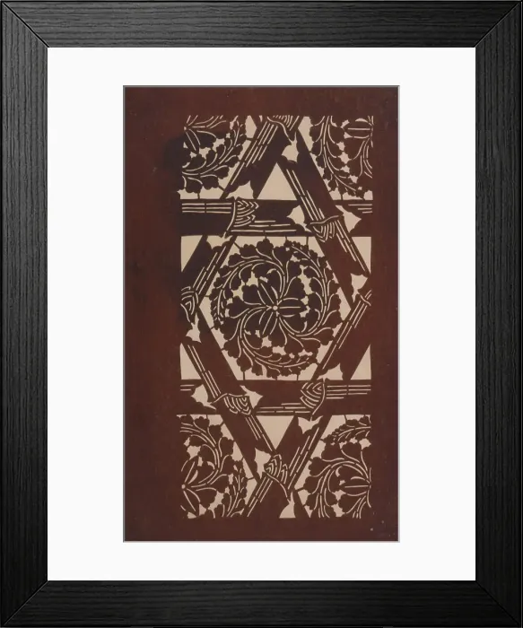 Framed Print : Katagami stencil with bamboo(?) and leaves, between 1900 and 1952. Creator: Unknown Framed Print : Katagami stencil with bamboo(?) and leaves, between 1900 and 1952. Creator: Unknown