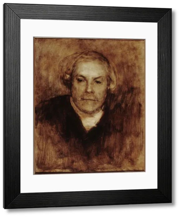 Framed Print : Portrait of Edmond de Goncourt (1822-1896), writer, c1880. Creator: Eugene Carriere Framed Print : Portrait of Edmond de Goncourt (1822-1896), writer, c1880. Creator: Eugene Carriere