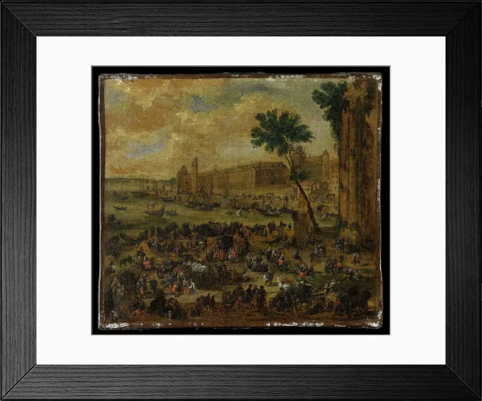 Framed Print : The Louvre and Waterfront Gallery, seen from the Pont-Neuf, around 1650. Creator: Pieter Casteels Framed Print : The Louvre and Waterfront Gallery, seen from the Pont-Neuf, around 1650. Creator: Pieter Casteels
