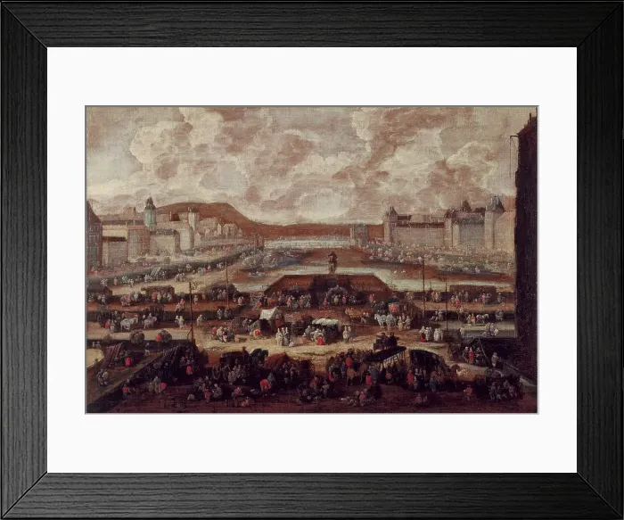 Framed Print : Pont-Neuf, Seine and the Louvre, around 1670. Creator: Pieter Casteels Framed Print : Pont-Neuf, Seine and the Louvre, around 1670. Creator: Pieter Casteels