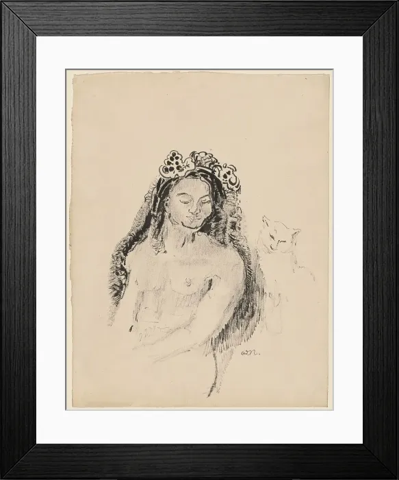 Framed Print : The Queen of Sheba (La Reine de Saba), 1896-1900. Creator: Odilon Redon