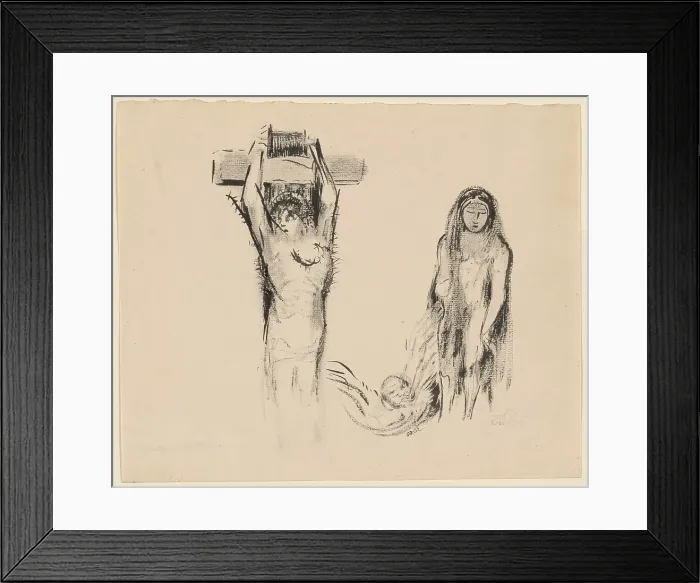 Framed Print : Saint Anthony and the Two Temptresses (Saint Antoine et deux Tentatrices), 1896-1900. Creator: Odilon Redon Framed Print : Saint Anthony and the Two Temptresses (Saint Antoine et deux Tentatrices), 1896-1900. Creator: Odilon Redon