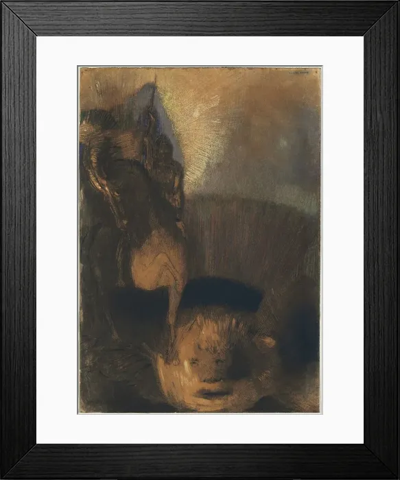 Framed Print : Saint George and the Dragon, 1880s and c. 1892. Creator: Odilon Redon Framed Print : Saint George and the Dragon, 1880s and c. 1892. Creator: Odilon Redon