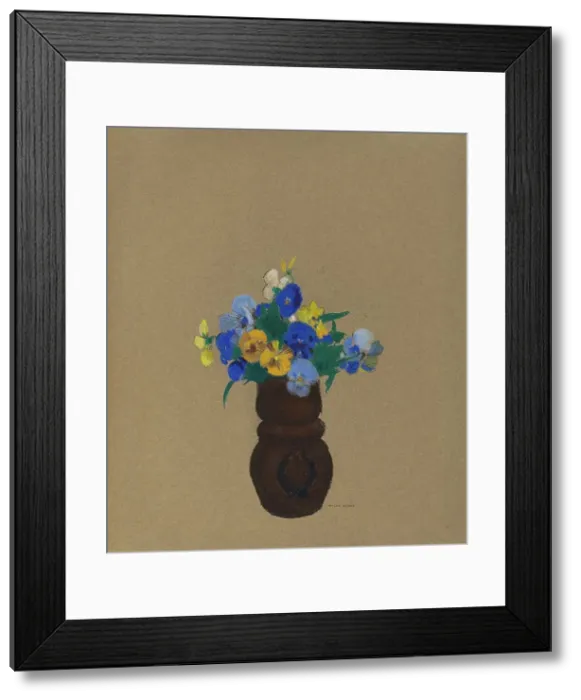 Framed Print : Pansies, c. 1905. Creator: Odilon Redon Framed Print : Pansies, c. 1905. Creator: Odilon Redon
