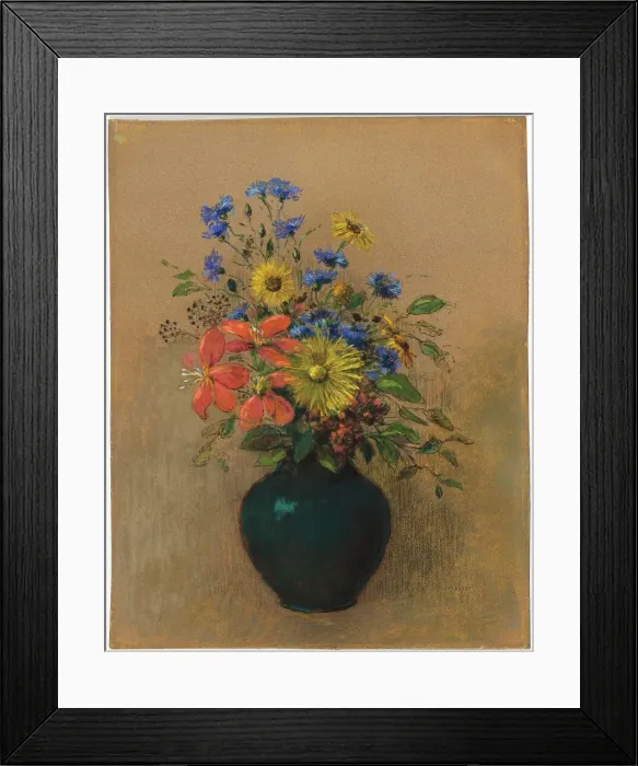 Framed Print : Wildflowers, c. 1905. Creator: Odilon Redon Framed Print : Wildflowers, c. 1905. Creator: Odilon Redon