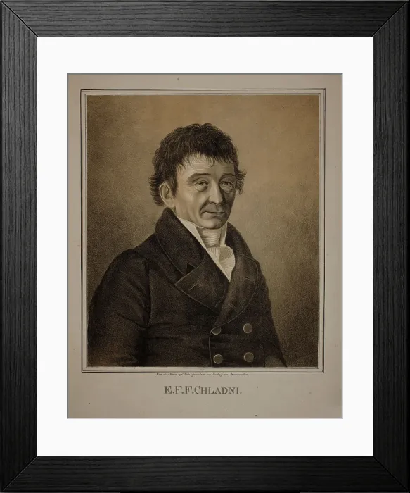 Framed Print : Portrait of the physicist Ernst Florens Friedrich Chladni (1756-1827). Creator: Montmorillon, Ludwig Albert von (1794-1854) Framed Print : Portrait of the physicist Ernst Florens Friedrich Chladni (1756-1827). Creator: Montmorillon, Ludwig Albert von (1794-1854)