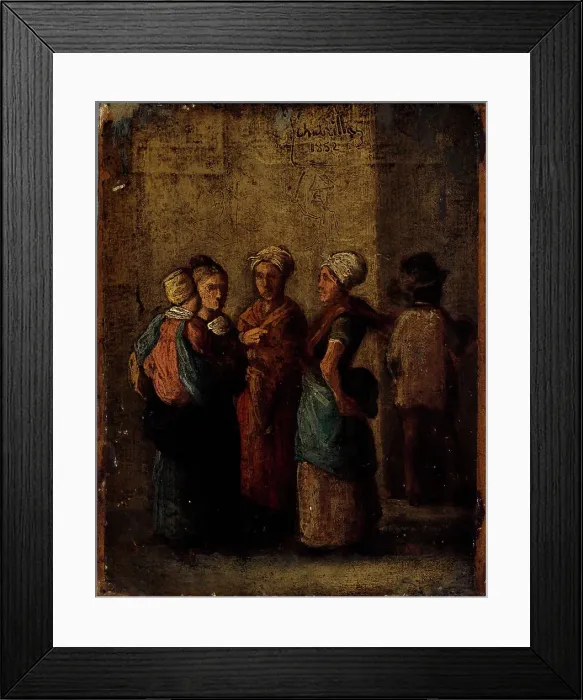 Framed Print : Group of women in the street, 1852. Creator: Charles Raymond Chabrillac Framed Print : Group of women in the street, 1852. Creator: Charles Raymond Chabrillac