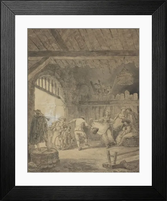 Framed Print : The Peasant Dance, c. 1770 / 1775. Creator: Hubert Robert Framed Print : The Peasant Dance, c. 1770 / 1775. Creator: Hubert Robert