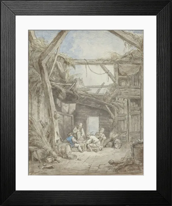 Framed Print : Ruined Farm, c. 1770 / 1775. Creator: Hubert Robert Framed Print : Ruined Farm, c. 1770 / 1775. Creator: Hubert Robert
