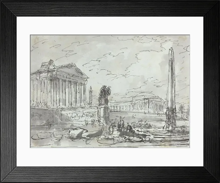 Framed Print : Fantasy on an Ancient Campidoglio. Creator: Hubert Robert Framed Print : Fantasy on an Ancient Campidoglio. Creator: Hubert Robert