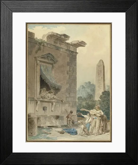 Framed Print : Charitable Ladies, c. 1780 / 1785. Creator: Hubert Robert Framed Print : Charitable Ladies, c. 1780 / 1785. Creator: Hubert Robert