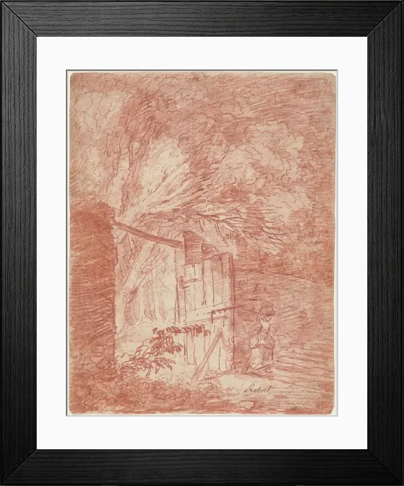 Framed Print : The Garden Gate, 1760 / 1765. Creator: Hubert Robert Framed Print : The Garden Gate, 1760 / 1765. Creator: Hubert Robert