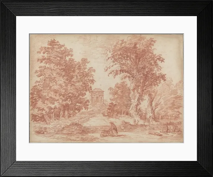 Framed Print : Italian Park with a Tempietto, 1763. Creator: Hubert Robert Framed Print : Italian Park with a Tempietto, 1763. Creator: Hubert Robert