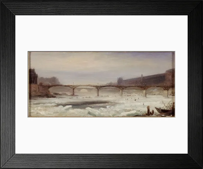 Framed Print : The Seine and Pont des Arts, in January 1848. Creator: Jean Jacques Champin Framed Print : The Seine and Pont des Arts, in January 1848. Creator: Jean Jacques Champin