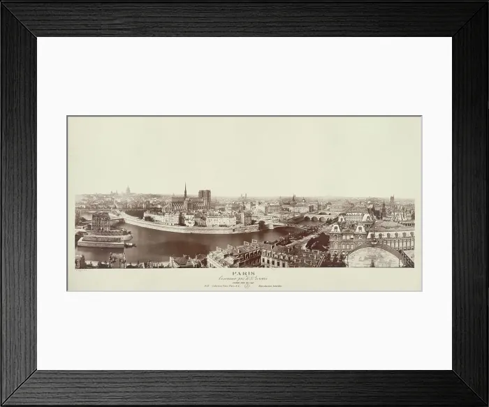 Framed Print : Panorama - Quai Malaquai, The Louvre, Panoramic view, Pont du Carrousel... Paris, 1867. Creator: G Chanoine Framed Print : Panorama - Quai Malaquai, The Louvre, Panoramic view, Pont du Carrousel... Paris, 1867. Creator: G Chanoine