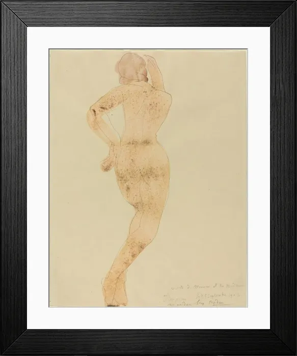 Framed Print : Rear View of Female Figure in Action, 1904. Creator: Auguste Rodin Framed Print : Rear View of Female Figure in Action, 1904. Creator: Auguste Rodin