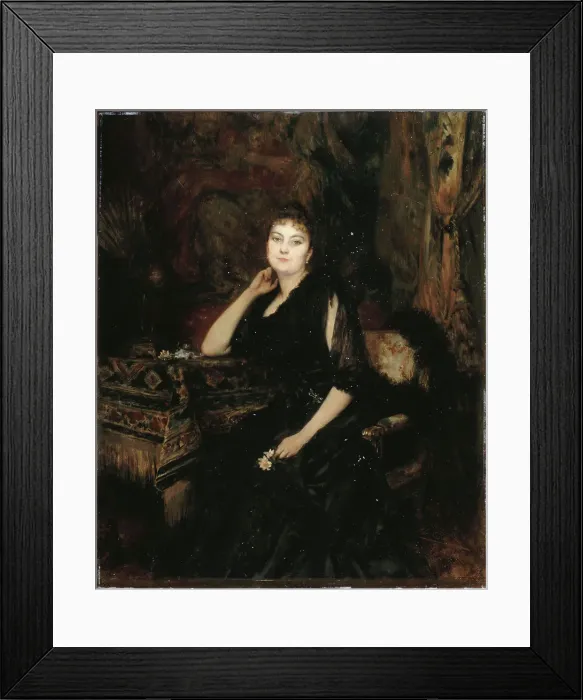 Framed Print : Portrait of Madame Olympe Heriot, born Cyprienne Dubernet (1857-1947), 1891. Creator: Theobald Chartran Framed Print : Portrait of Madame Olympe Heriot, born Cyprienne Dubernet (1857-1947), 1891. Creator: Theobald Chartran
