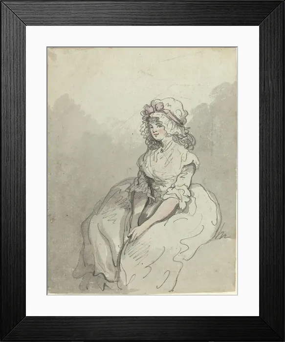 Framed Print : A Young English Beauty, c. 1790. Creator: Thomas Rowlandson