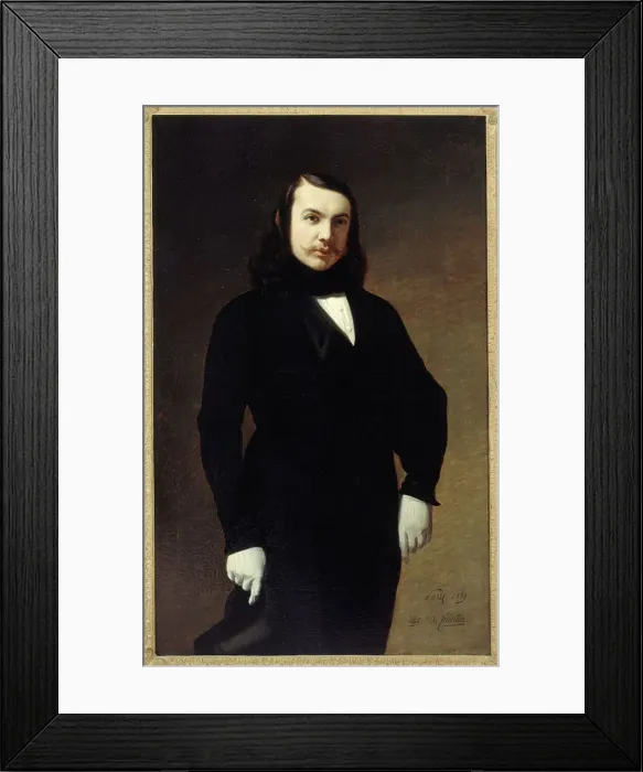 Framed Print : Portrait of Théophile Gautier (1811-1872), poet, novelist and criticism, 1839. Creator: Auguste de Chatillon Framed Print : Portrait of Théophile Gautier (1811-1872), poet, novelist and criticism, 1839. Creator: Auguste de Chatillon
