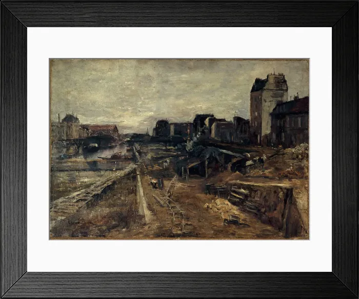 Framed Print : Canal Saint-Martin, 1889. Creator: Georges Chenard Huche Framed Print : Canal Saint-Martin, 1889. Creator: Georges Chenard Huche
