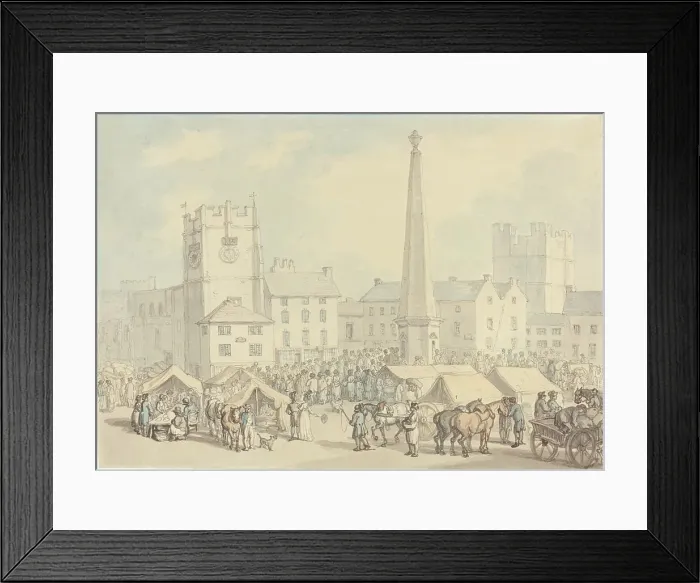 Framed Print : Market Day at Richmond in Yorkshire, c. 1818. Creator: Thomas Rowlandson Framed Print : Market Day at Richmond in Yorkshire, c. 1818. Creator: Thomas Rowlandson