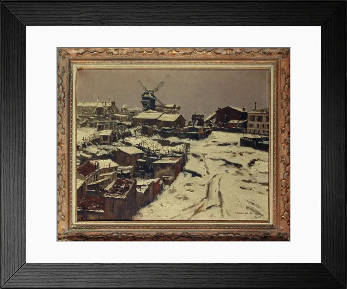 Framed Print : Montmartre, under snow, 1903. Creator: Georges Chenard Huche Framed Print : Montmartre, under snow, 1903. Creator: Georges Chenard Huche