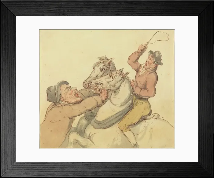 Framed Print : Drovers with a Pair of Rearing Horses. Creator: Thomas Rowlandson Framed Print : Drovers with a Pair of Rearing Horses. Creator: Thomas Rowlandson