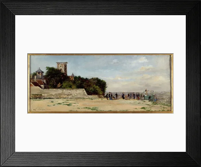 Framed Print : Top of Montmartre hill, with Solferino tower, circa 1870, c1870. Creator: Louis Marie Jean-Baptiste Chevalier Framed Print : Top of Montmartre hill, with Solferino tower, circa 1870, c1870. Creator: Louis Marie Jean-Baptiste Chevalier
