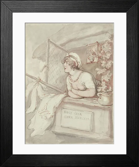 Framed Print : Nancy Cock - Clear Starcher, c. 1815. Creator: Thomas Rowlandson Framed Print : Nancy Cock - Clear Starcher, c. 1815. Creator: Thomas Rowlandson