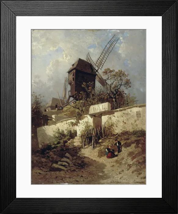 Framed Print : Moulin de la Galette in Montmartre, 1856. Creator: Eugene Ciceri Framed Print : Moulin de la Galette in Montmartre, 1856. Creator: Eugene Ciceri