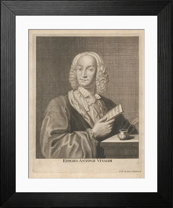 Framed Print : Antonio Vivaldi (1678-1741), 1725. Creator: La Cave, François Morellon de (active 18th century) Framed Print : Antonio Vivaldi (1678-1741), 1725. Creator: La Cave, François Morellon de (active 18th century)