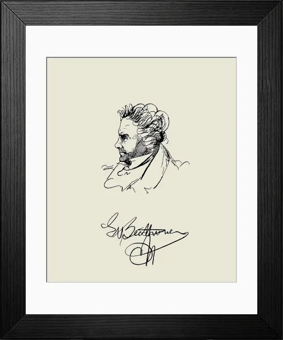 Framed Print : Ludwig van Beethoven, c. 1832. Creator: Lyser, Johann Peter (1804-1870) Framed Print : Ludwig van Beethoven, c. 1832. Creator: Lyser, Johann Peter (1804-1870)