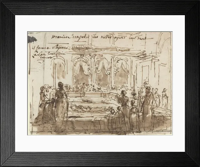 Framed Print : Maniere d'exposer les nobles apres leur mort. Creator: Gabriel de Saint-Aubin Framed Print : Maniere d'exposer les nobles apres leur mort. Creator: Gabriel de Saint-Aubin