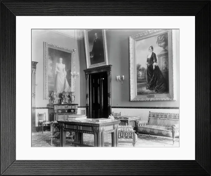 Framed Print : Red Room, White House, Washington, D.C. c1890. Creator: Frances Benjamin Johnston Framed Print : Red Room, White House, Washington, D.C. c1890. Creator: Frances Benjamin Johnston