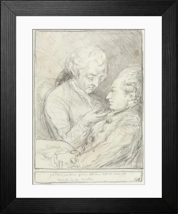 Framed Print : Portrait of the Artist with His Younger Brother, Augustin Saint-Aubin, 1771. Creator: Gabriel de Saint-Aubin Framed Print : Portrait of the Artist with His Younger Brother, Augustin Saint-Aubin, 1771. Creator: Gabriel de Saint-Aubin