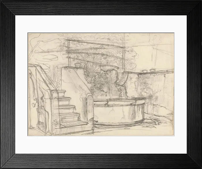 Framed Print : Corner of a Garden Court, 1815 / 1821. Creator: Friedrich Salathe Framed Print : Corner of a Garden Court, 1815 / 1821. Creator: Friedrich Salathe