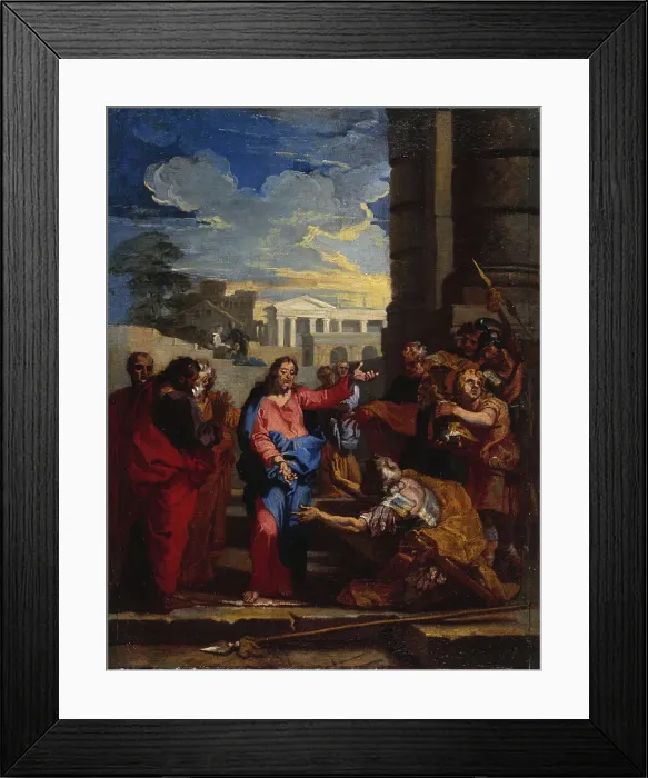 Framed Print : Christ and the centurion, sketch for the painting formerly in the nave of the Carthusian... c1690. Creator: Jean-Baptiste Corneille