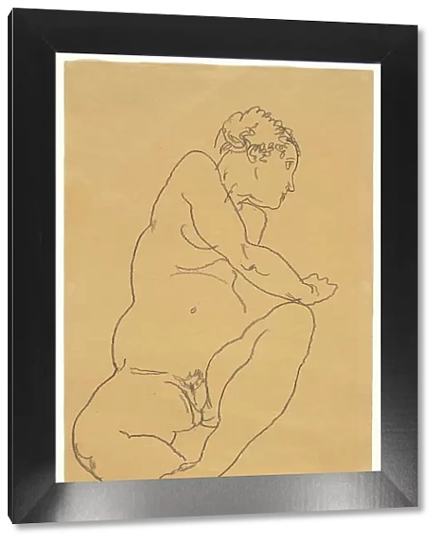 Female Nude Bending to the Left, 1918. Creator: Egon Schiele