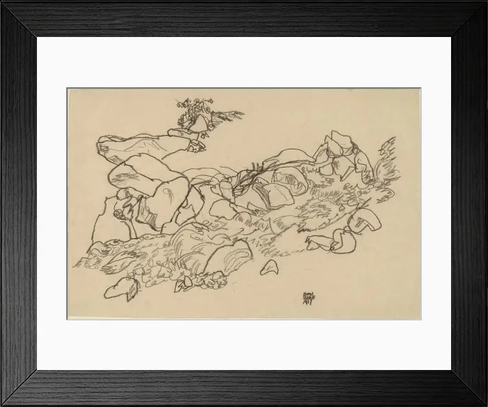 Framed Print : Mountain Stream, 1917. Creator: Egon Schiele Framed Print : Mountain Stream, 1917. Creator: Egon Schiele