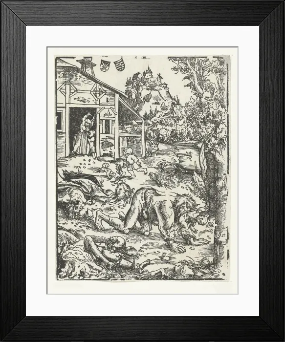 Framed Print : The Werewolf, ca 1510-1515. Creator: Cranach, Lucas, the Elder (1472-1553) Framed Print : The Werewolf, ca 1510-1515. Creator: Cranach, Lucas, the Elder (1472-1553)