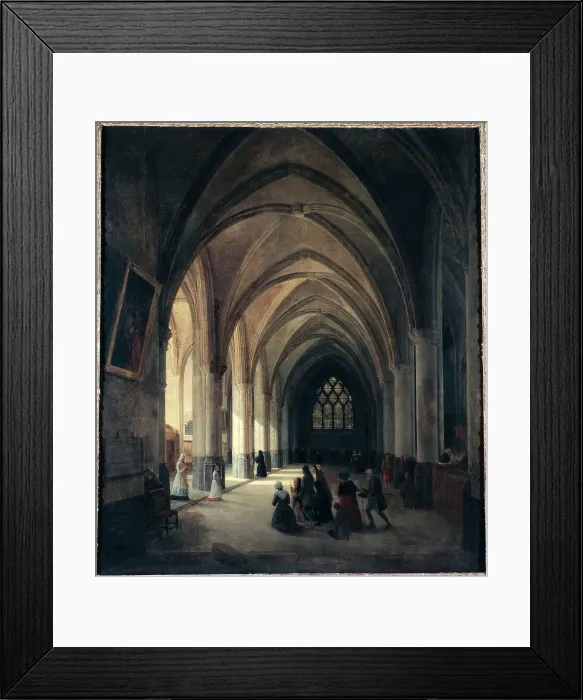 Framed Print : Inner view of the Saint-Benoit-le-Bestoune church: southern nave, 1838. Creator: Louis Courtin Framed Print : Inner view of the Saint-Benoit-le-Bestoune church: southern nave, 1838. Creator: Louis Courtin